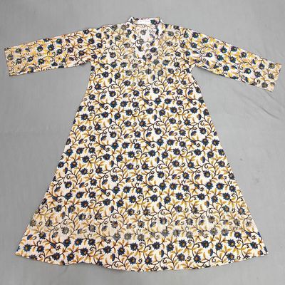 6-7 Year Teena Printed Cotton Girls Dress 34&quot; Long Jalabiya