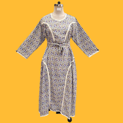 2XL/3XL Wisal Printed Cotton Dress 56&quot; Long Jalabiya