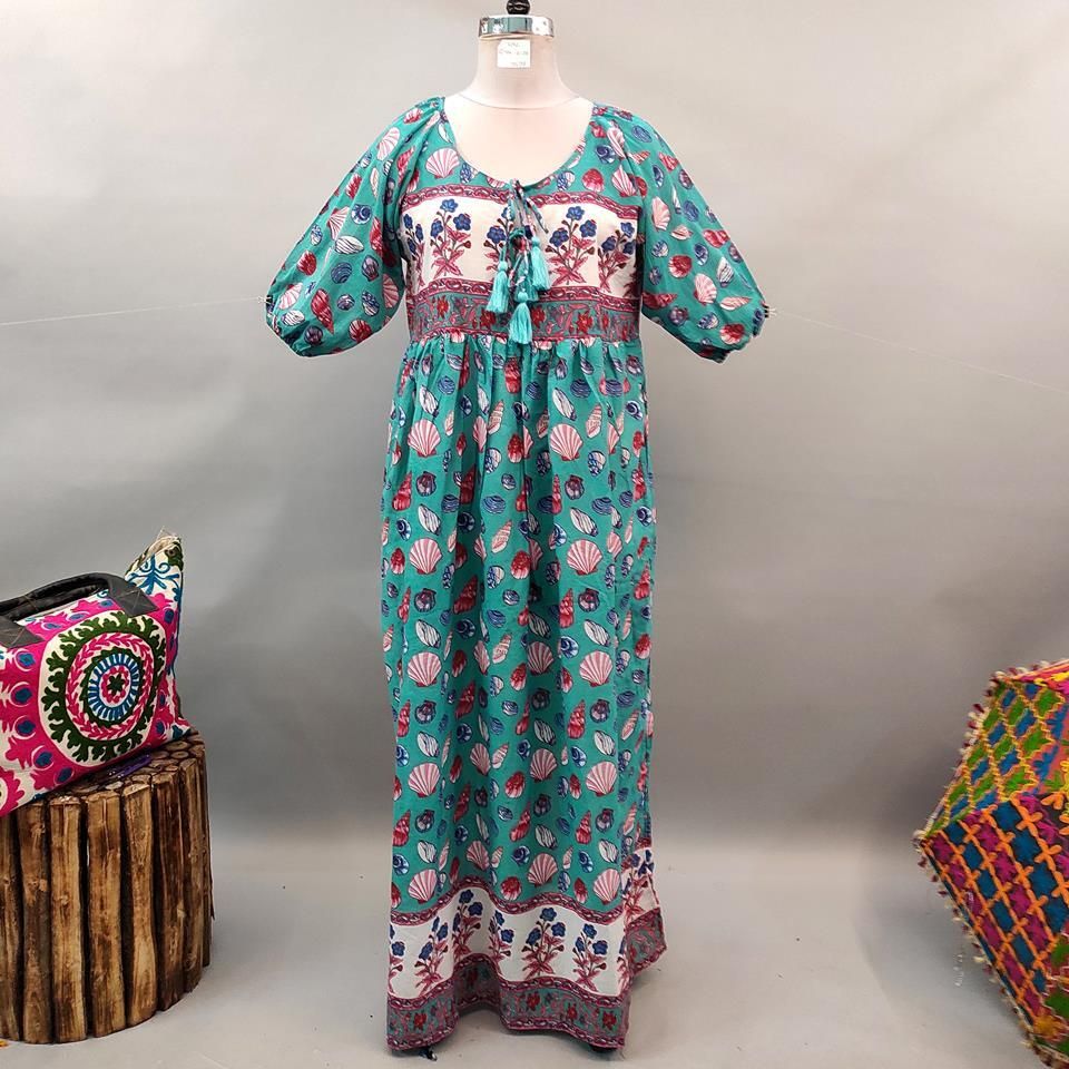 L/XL Rabia Cotton Dress 57&quot; Long Jalabiyas