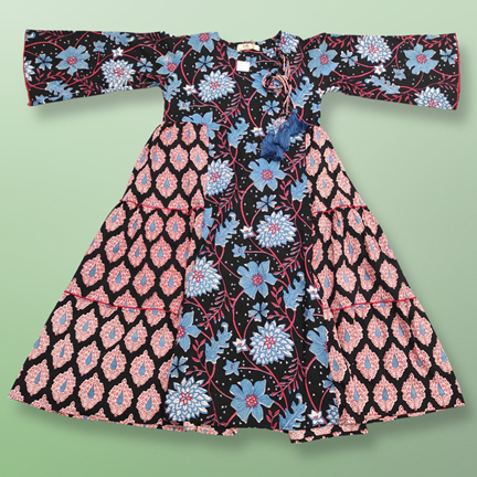 6-7 Year Cindrella Printed Cotton Girls Dress 37&quot; Long Jalabiya
