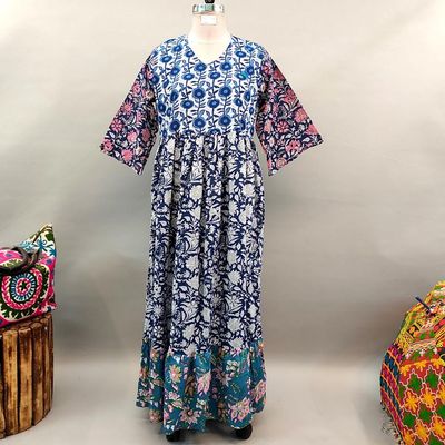 L/XL Special Printed Cotton Dress 59&quot; Long Jalabiya