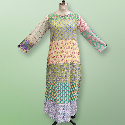 XS/S Special Printed Cotton Dress 54&quot; Long Jalabiya