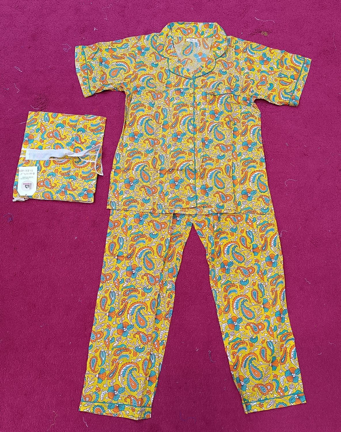 S/M Short Sleeves Cotton Pajama Set