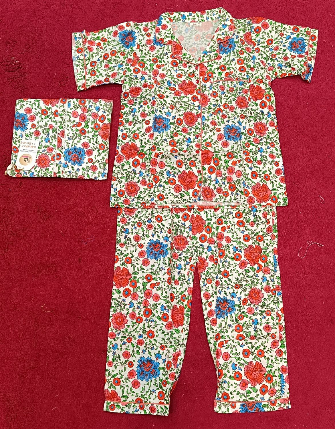 S/M Short Sleeves Cotton Pajama Set
