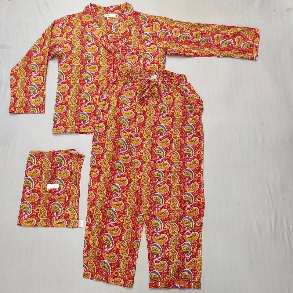 XL Cotton Full Sleeves Pajamas Set