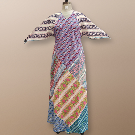 S/M Sakina Multi Printed Cotton Dress 56&quot; Long Jalabiya
