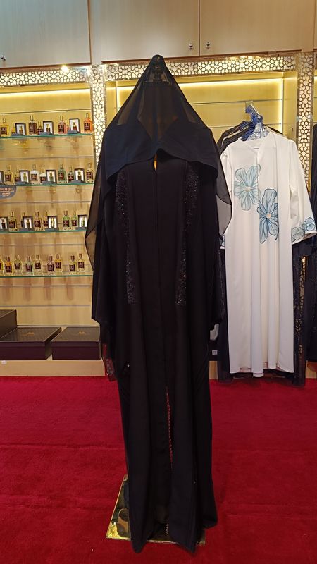  M Black Abaya Crystal length 56&quot;inch