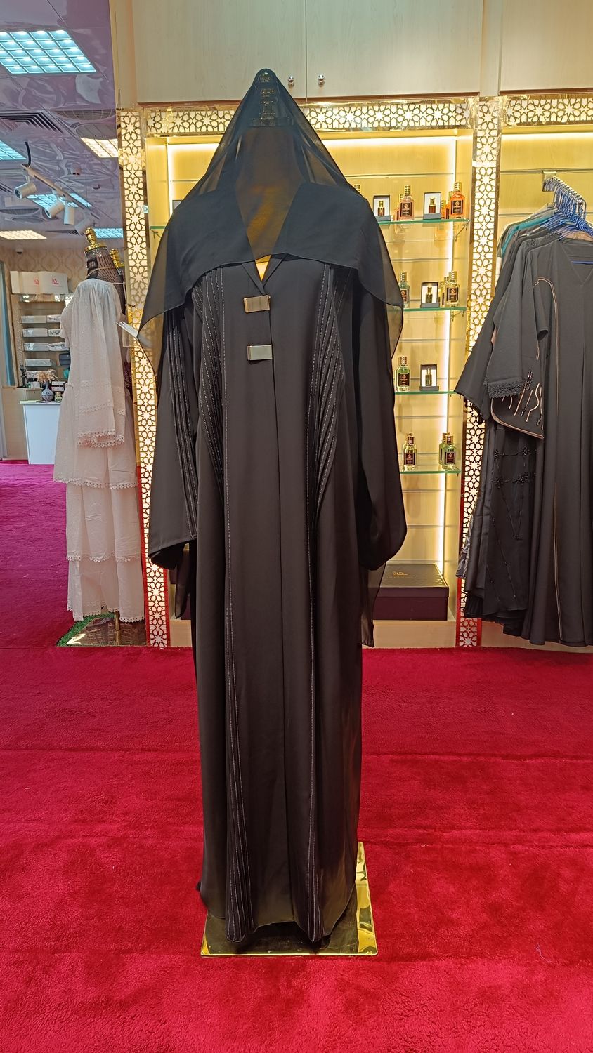   L Black Abaya Crystal length 58&quot;inch