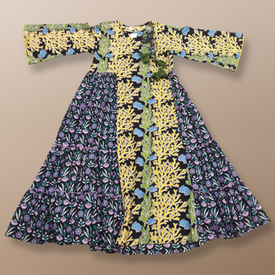 1-2 Year Cindrella Printed Cotton Girls Dress 26&quot; Long Jalabiya