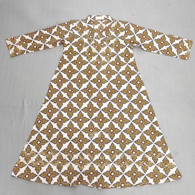 6-7 Year Teena Printed Cotton Girls Dress 38&#39;&#39; Long Jalabiya