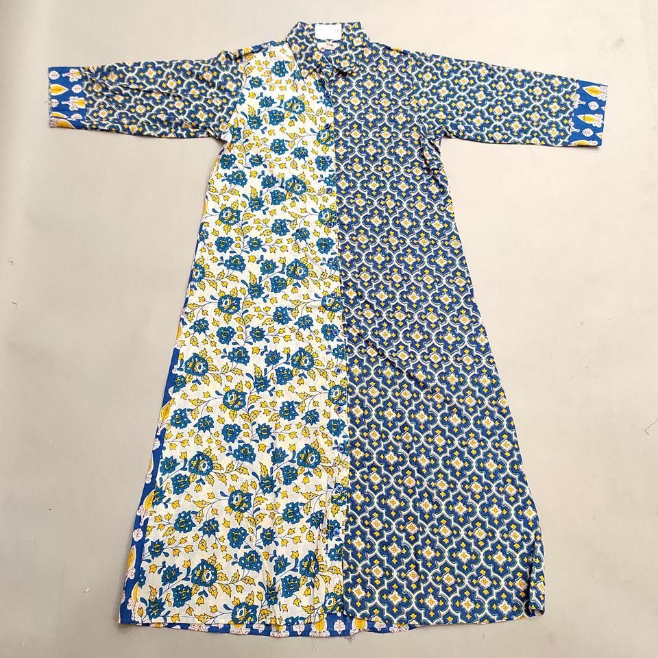 8-9 Year Singapore Printed Cotton Girls Dress 42&quot; Long Jalabiya