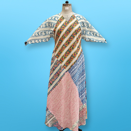 S/M Sakina Multi Printed Cotton Dress 56&quot; Long Jalabiya
