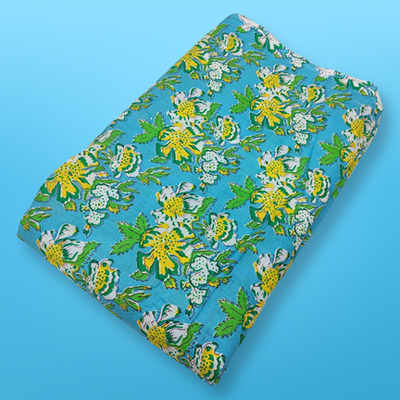4 Meter Cotton Hand Printed Fabric