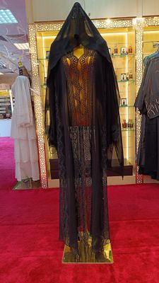 M Black Abaya Crystal length 56&quot;inch