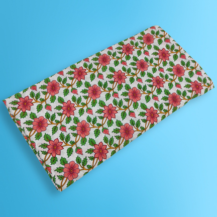 4 Meter Cotton Hand Printed Fabric