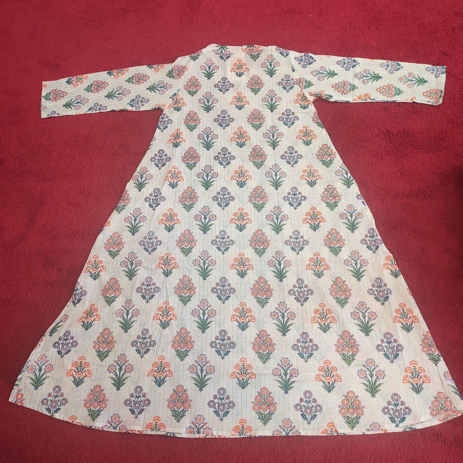 8-9 Year Teena Printed Cotton Dress 42&quot; Long Jalabiya