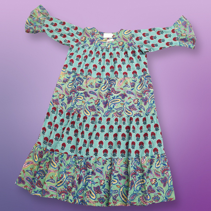 8-9 Moon Cotton Dress 42&quot; Long Jalabiya