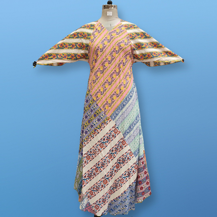 S/M Sakina Multi Printed Cotton Dress 56&quot; Long Jalabiya