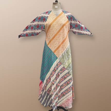 S/M Sakina Multi Printed Cotton Dress 57&quot; Long Jalabiya