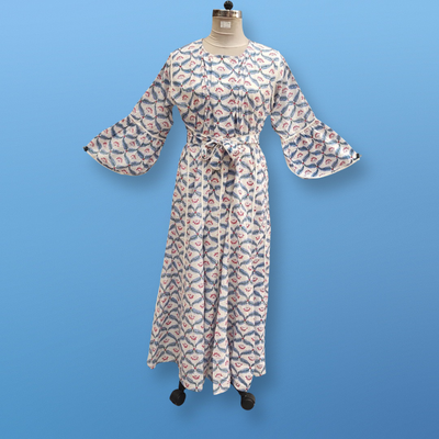 2XL/3XL Akirah Printed Cotton Dress 56&quot; Long Jalabiya