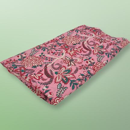 4 Meter Cotton Hand Printed Fabric