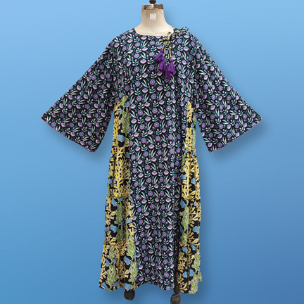 4XL/5XL Cindrella Printed Cotton Dress 57&quot; Long Jalabiya