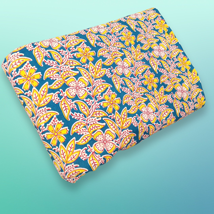4 Meter Cotton Hand Printed Fabric