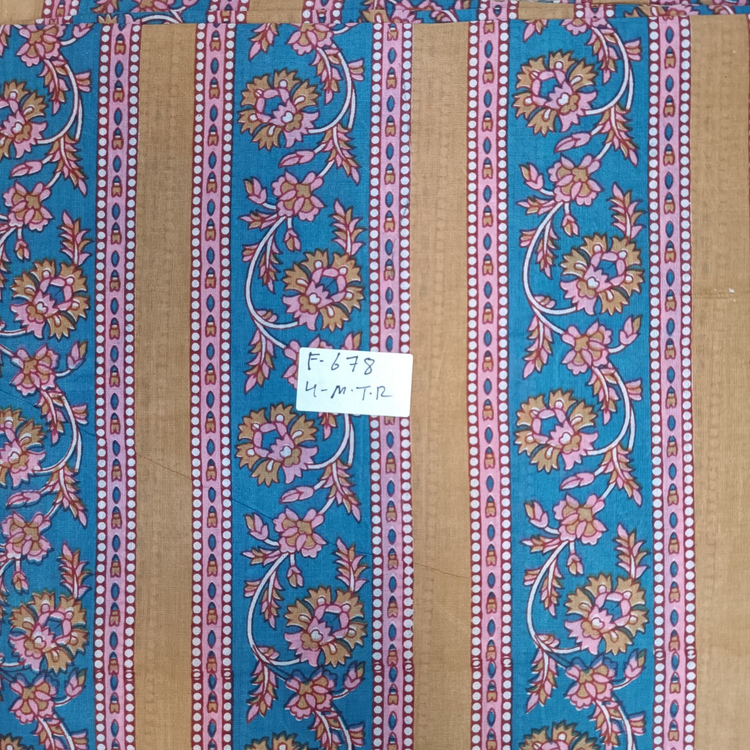 4 Meter Cotton Hand Printed Fabric