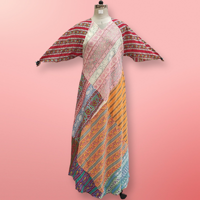S/M Sakina Multi Printed Cotton Dress 57&quot; Long Jalabiya