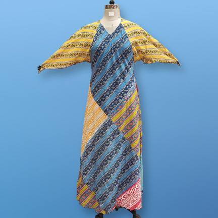 S/M Sakina Multi Printed Cotton Dress 56&quot; Long Jalabiya