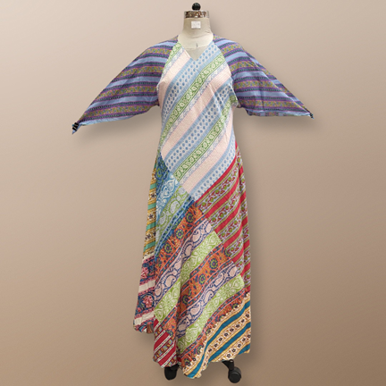 S/M Sakina Multi Printed Cotton Dress 56&quot; Long Jalabiya