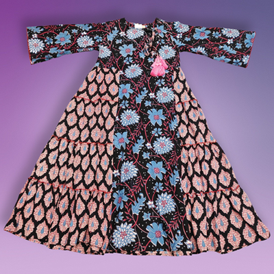 2-3 Year Cindrella Printed Cotton Girls Dress 30&quot; Long Jalabiya