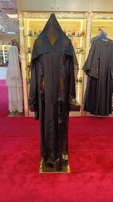 M Black Abaya Crystal length 56&quot;inch