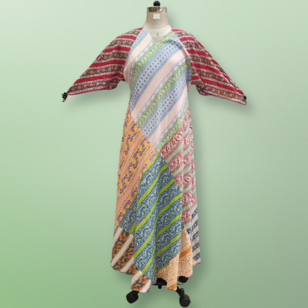 S/M Sakina Multi Printed Cotton Dress 57&quot; Long Jalabiya