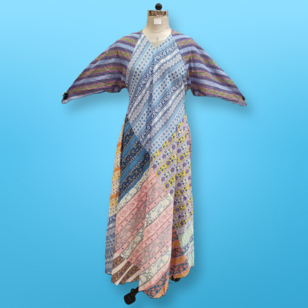 S/M Sakina Multi Printed Cotton Dress 57&quot; Long Jalabiya