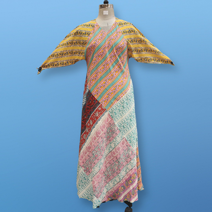 S/M Sakina Multi Printed Cotton Dress 57&quot; Long Jalabiya