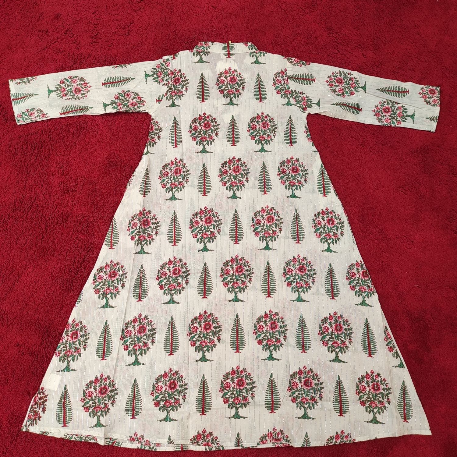 6-7 Year Teena Printed Cotton Girls Dress 34&quot; Long Jalabiya