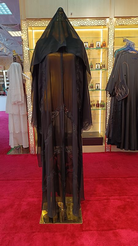 M Black Abaya Crystal length 56&quot;inch