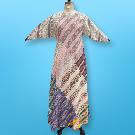 S/M Sakina Multi Printed Cotton Dress 56&quot; Long Jalabiya