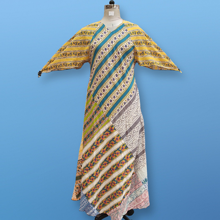 S/M Sakina Multi Printed Cotton Dress 56&quot; Long Jalabiya