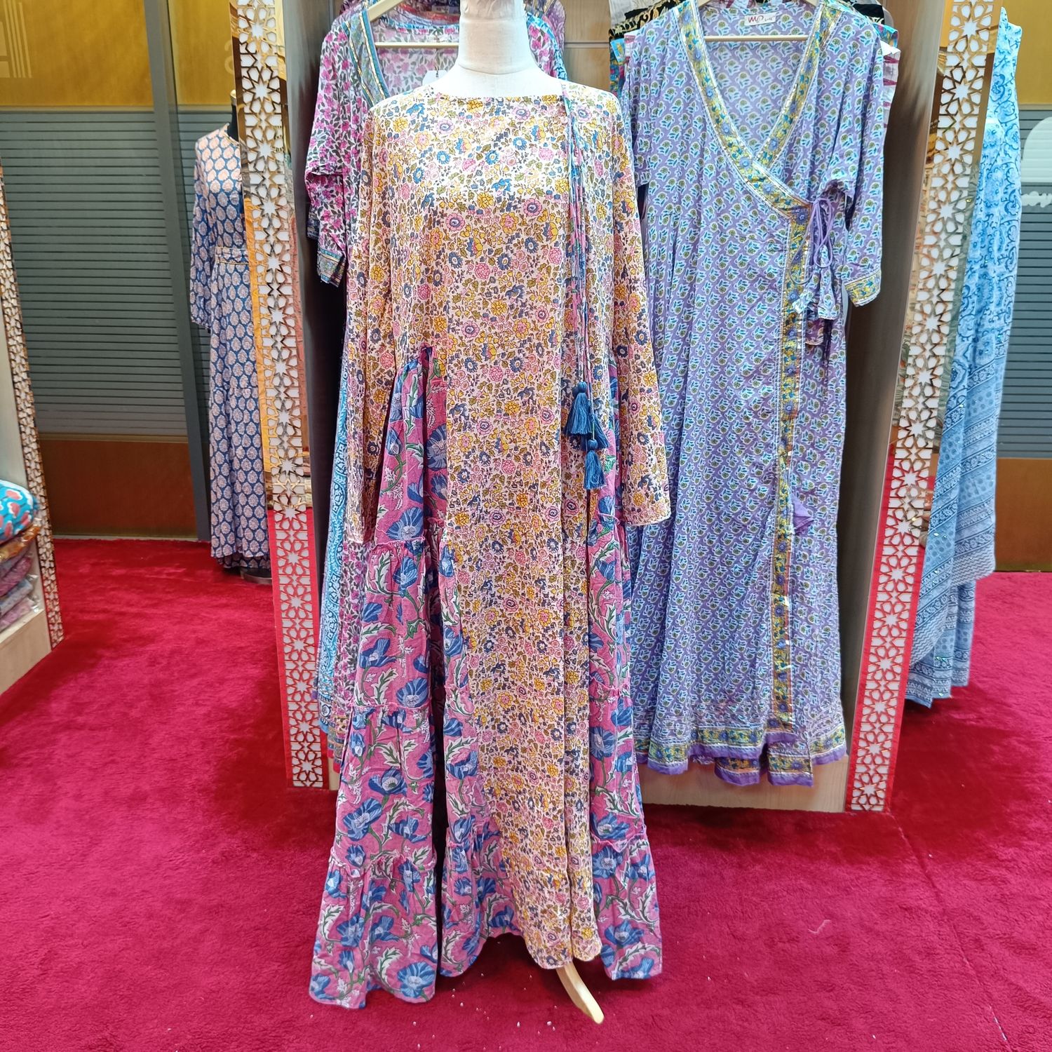 2XL/3XL Cindrella Printed Cotton Dress 57&quot; Long Jalabiya