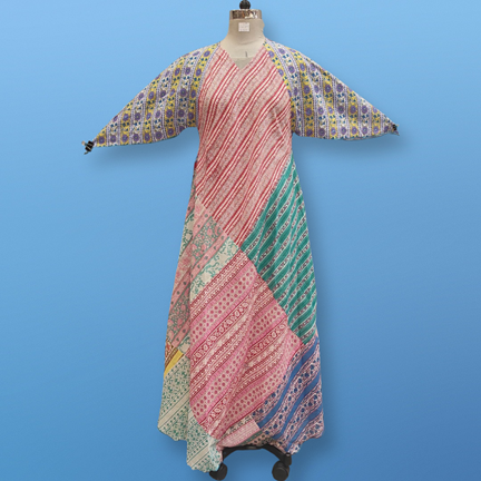 S/M Sakina Multi Printed Cotton Dress 57&quot; Long Jalabiya