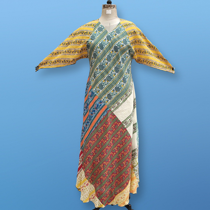 S/M Sakina Multi Printed Cotton Dress 56&quot; Long Jalabiya