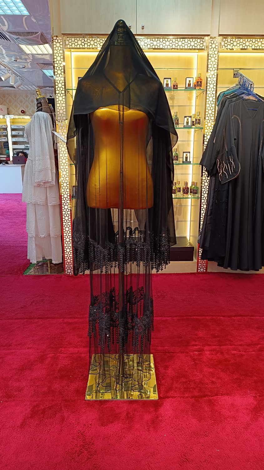 M Black Abaya Crystal length 56&quot;inch