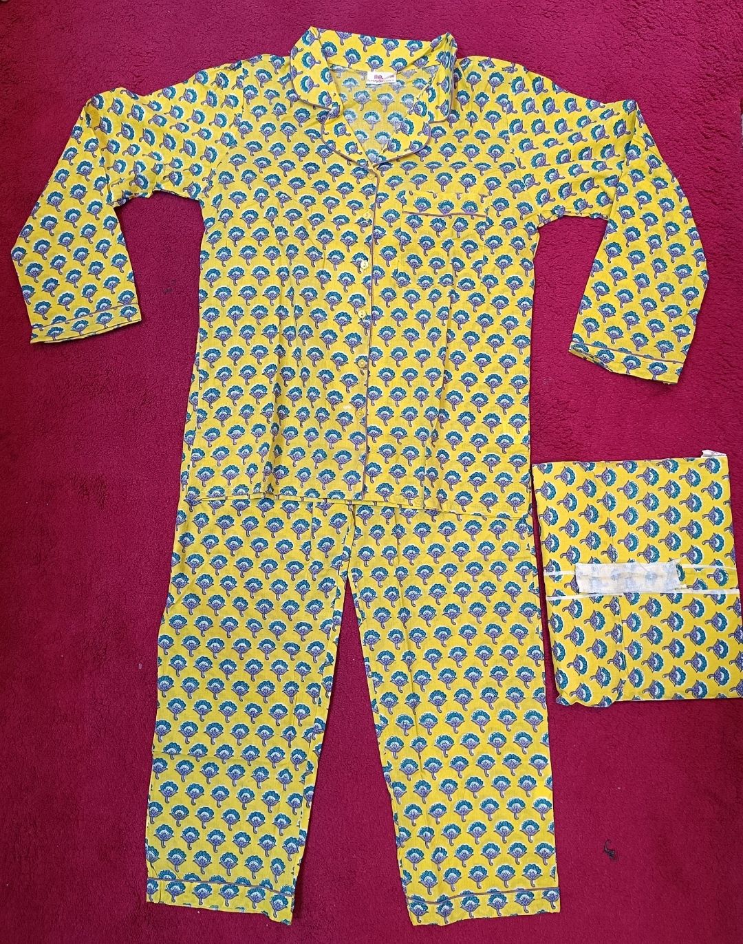 S/M Cotton 39&quot; Pajamas Set full sleeves