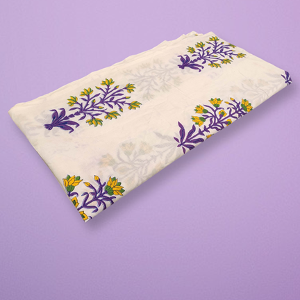 4 Meter Cotton Hand Printed Fabric