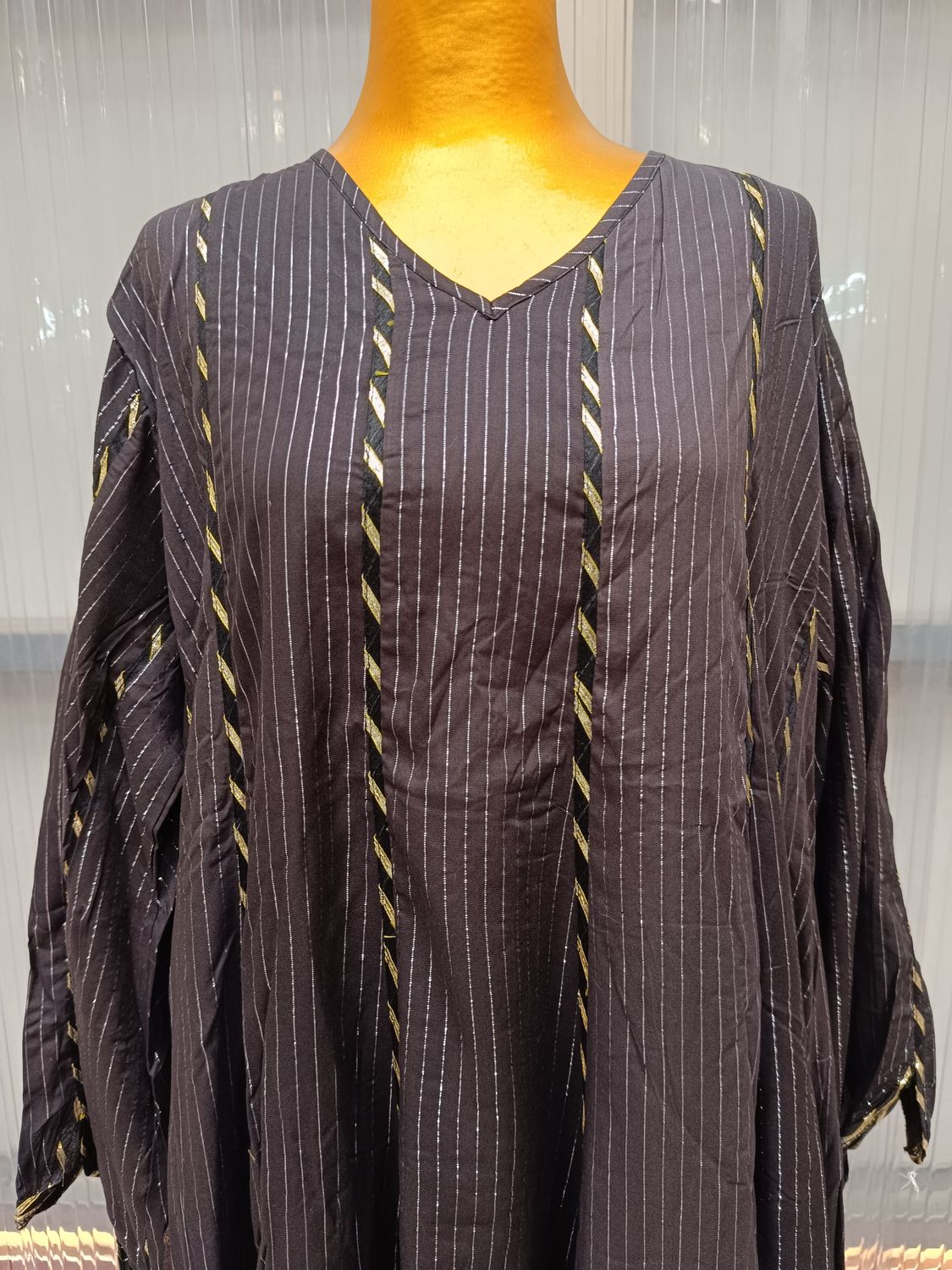 L/XL Meher Multi Printed Cotton Dress 56&quot; Long Jalabiya