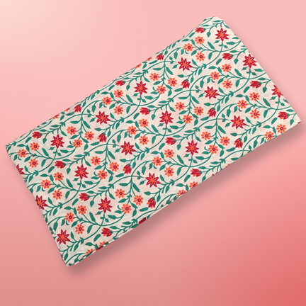 4 Meter Cotton Hand Printed Fabric