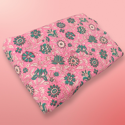 4 Meter Cotton Hand Printed Fabric