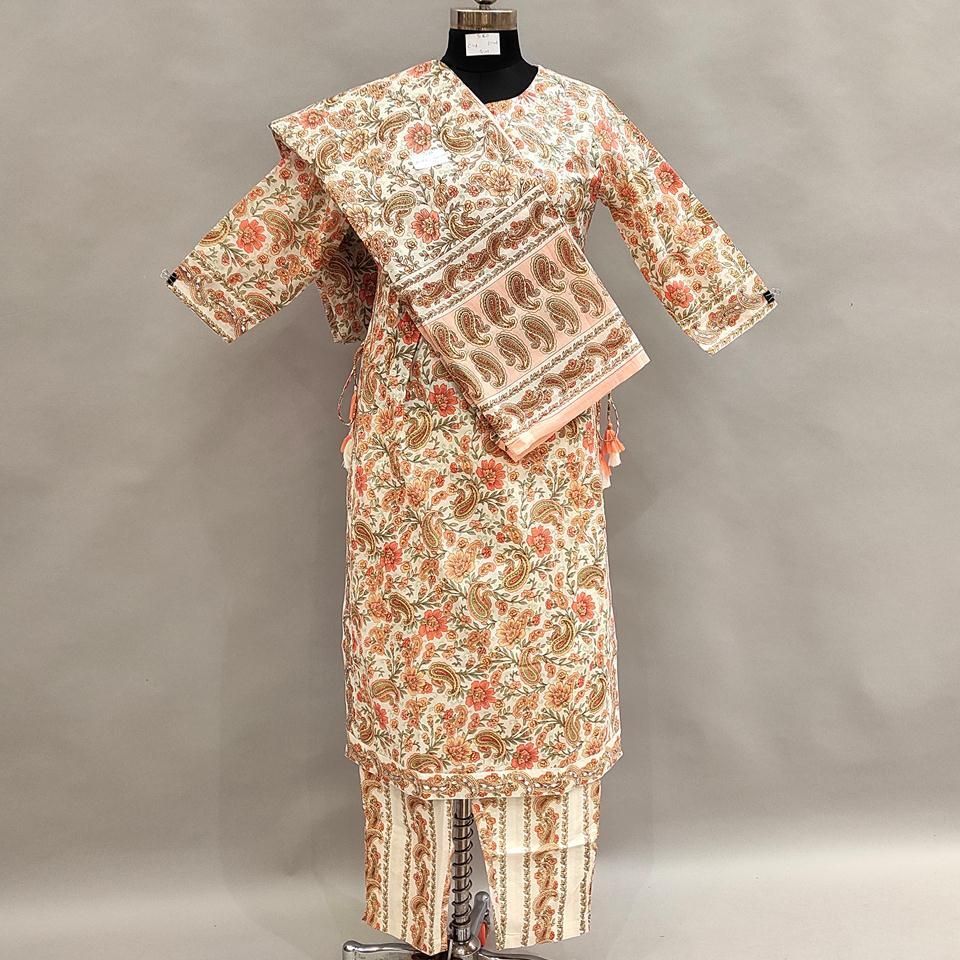 S/M Cotton Punjabi Suit Length 48&quot;